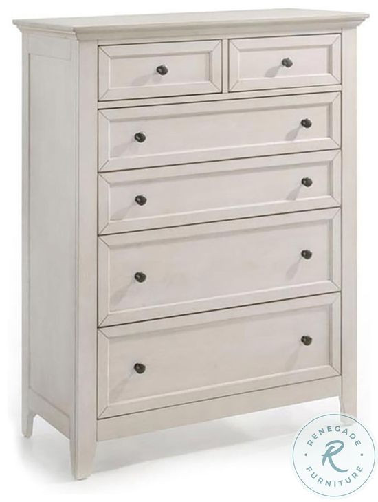 San Mateo Rustic White 6 Drawer Standard Chest