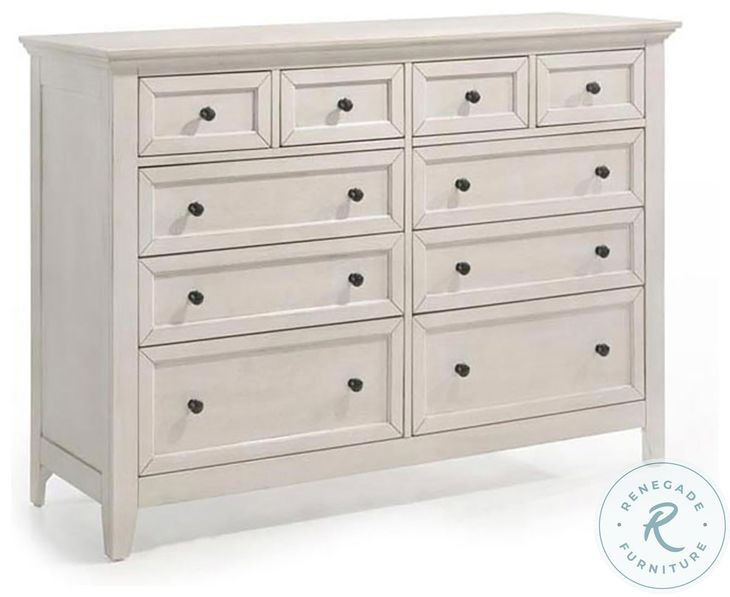 San Mateo Rustic White 10 Drawer Dresser