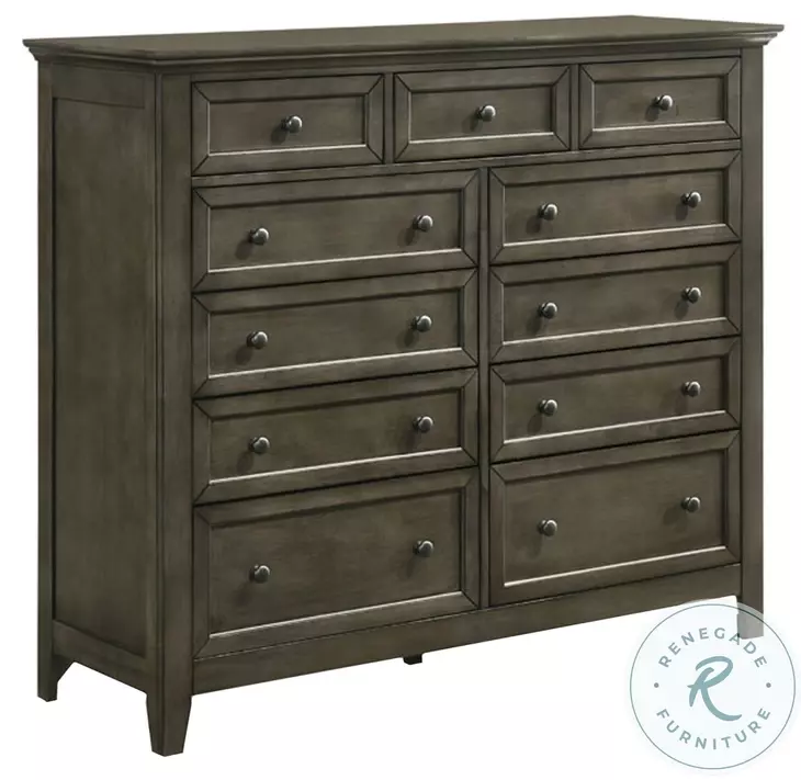 San Mateo Gray 11 Drawer Gentlemans Chest