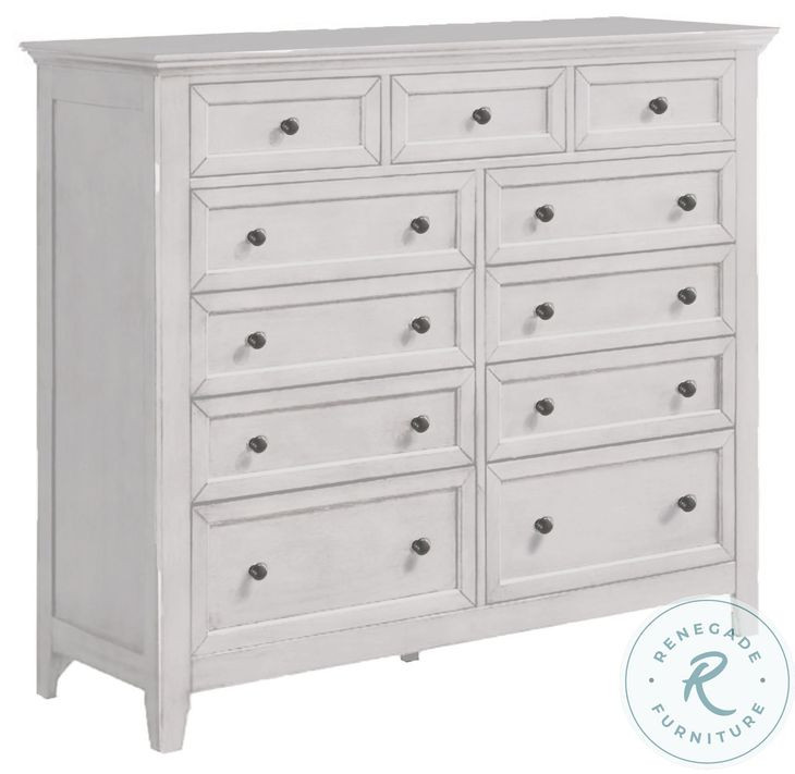 San Mateo Rustic White 11 Drawer Gentlemans Chest