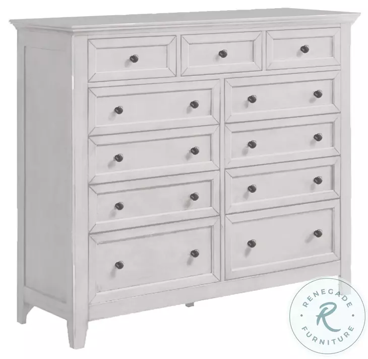 San Mateo Rustic White 11 Drawer Gentlemans Chest