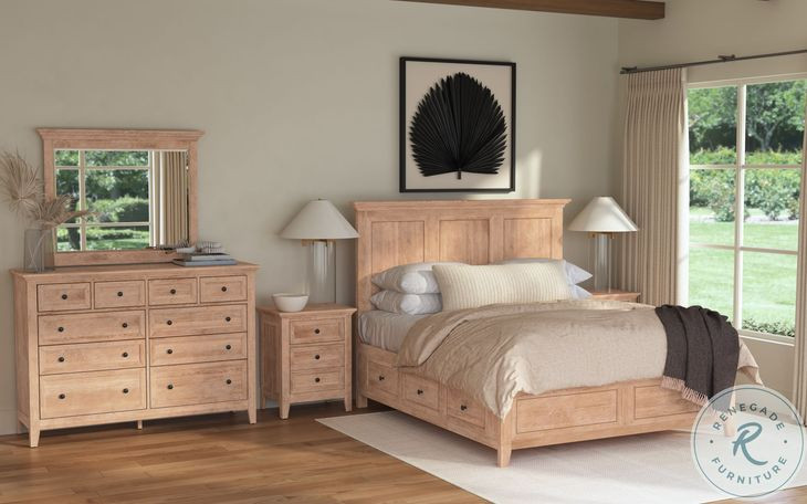 San Mateo Wheat King Storage Panel Bed