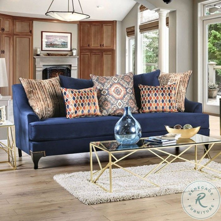 Sisseton Navy Living Room Set from Furniture of America Coleman Furniture