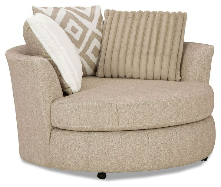 Loughlin Light Brown Upholstered Swivel Chair