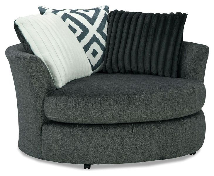 Loughlin Gun Metal Upholstered Swivel Chair