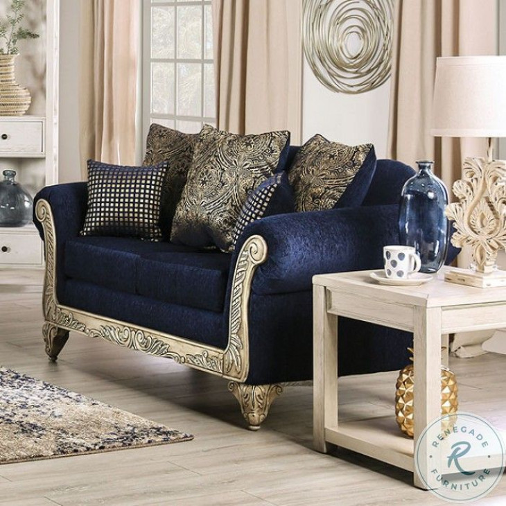 Marinella Royal Blue Living Room Set from Furniture of America