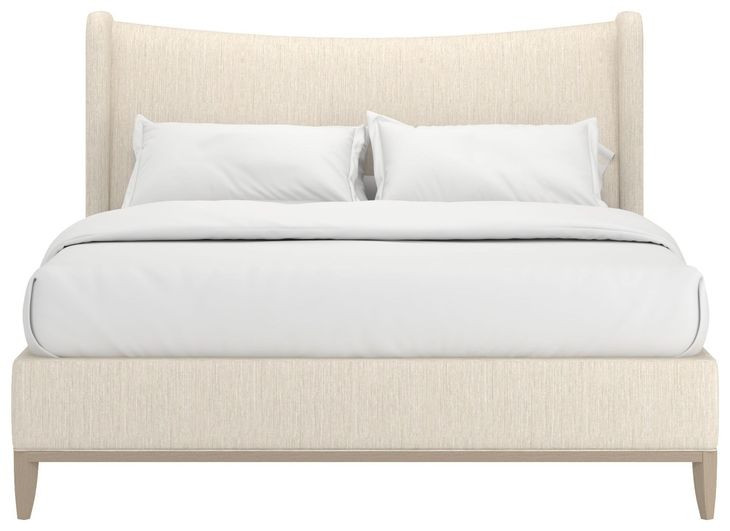 Edwin Cream Queen Upholstered Wing Shelter Bed