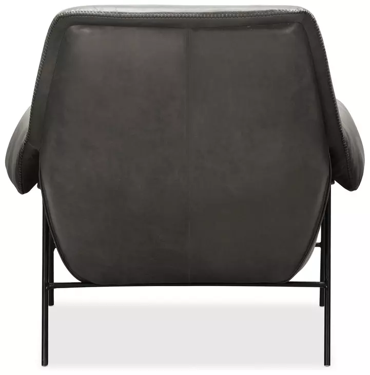 Ambroise Gray Leather Upholstered Club Chair
