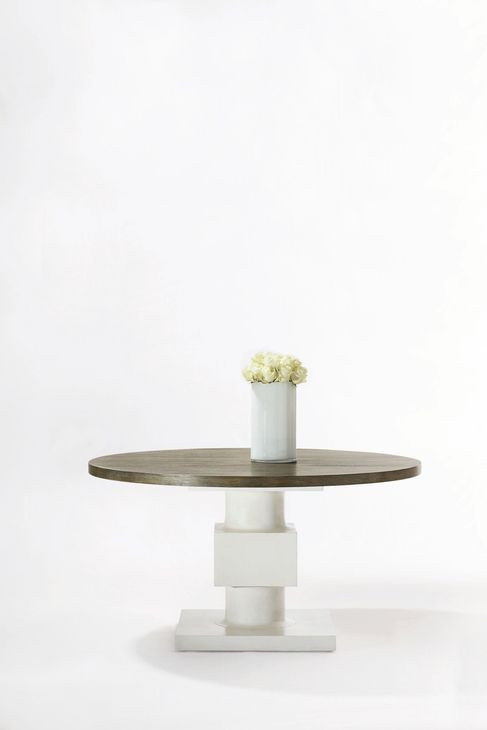 Newberry White Oak And Rustic Gray Round Dining Table