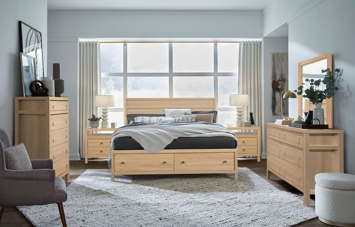 Merrifield Sandstone Beige Storage Panel Bedroom Set