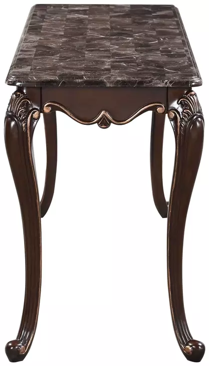 Constantine Cherry Rectangular Marble Top Occasional Table Set