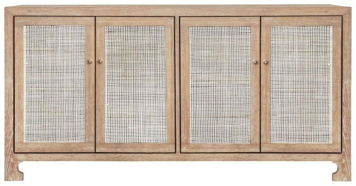 Sofia Cerused Oak 4 Door Cabinet