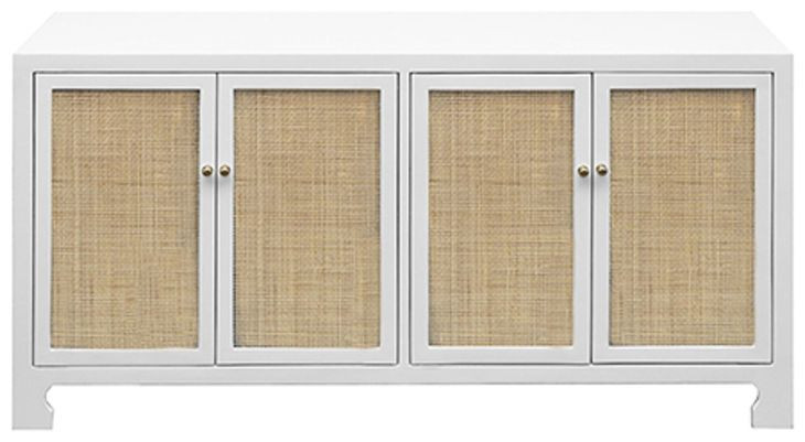 Sofia White Lacquer 4 Door Cabinet