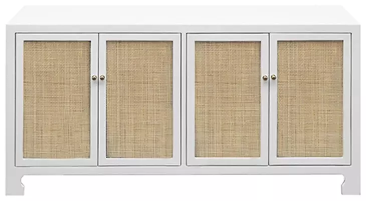 Sofia White Lacquer 4 Door Cabinet