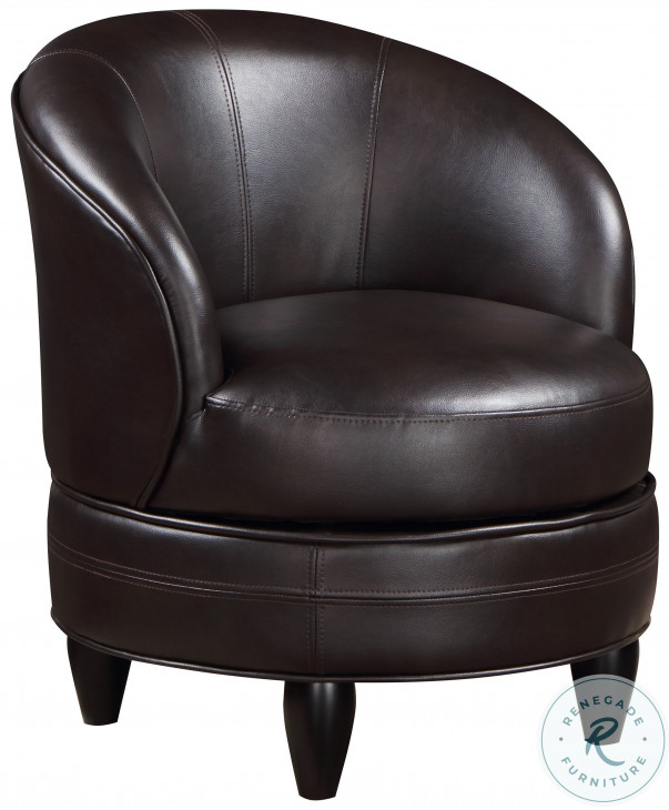 Sophia Brown Faux Leather Swivel Accent Chair From Steve Silver