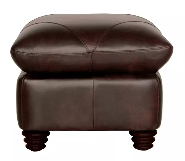 Brookstone Chocolate Leather Ottoman