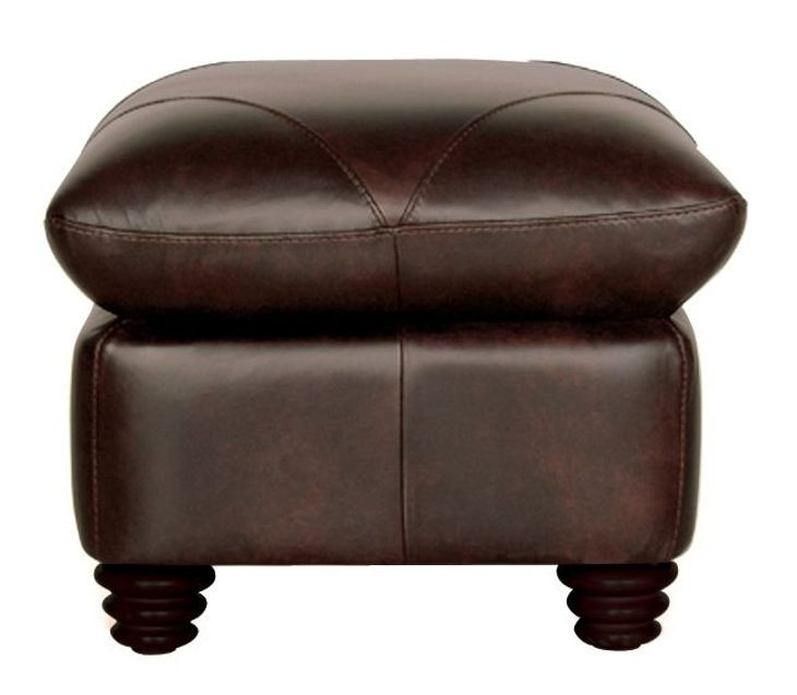 Brookstone Chocolate Leather Ottoman