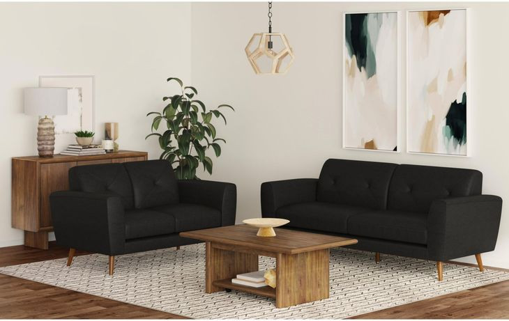 Symphony Black 65" Loveseat