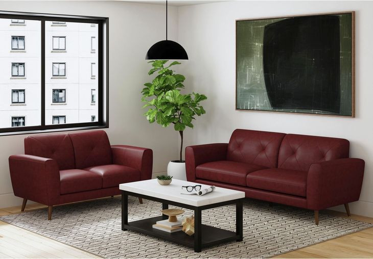 Symphony Red 65" Loveseat