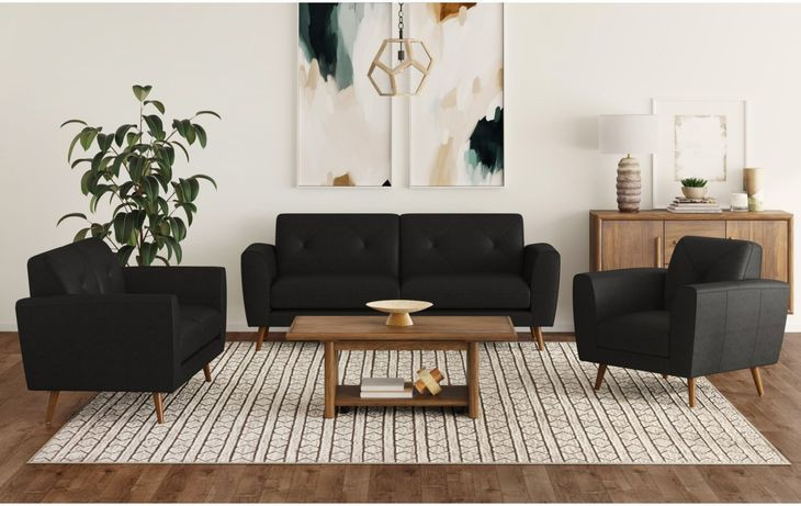 Symphony Black 65" Loveseat