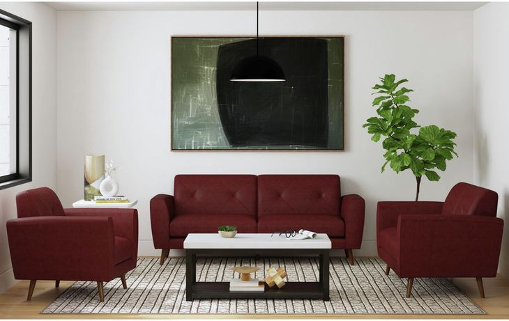 Symphony Red 65" Loveseat