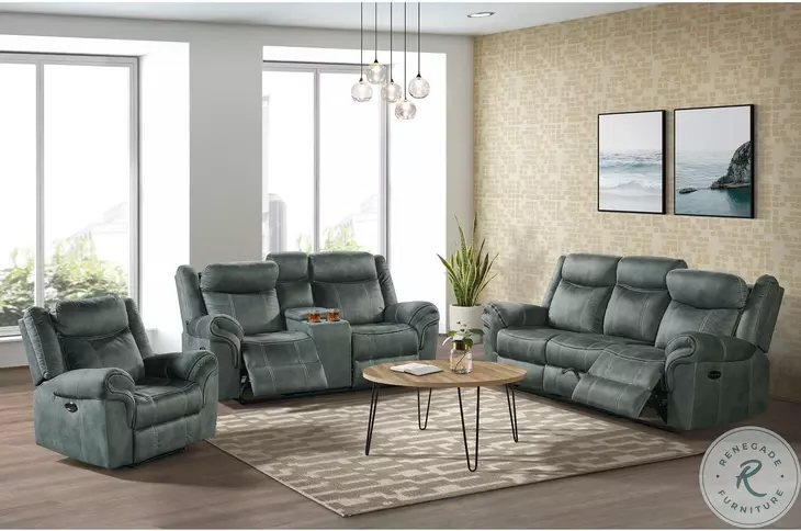 Tasso Sorrento Charcoal Reclining Console Loveseat