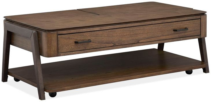 Hallie Milk Chocolate and Dark Chocolate Rectangular Lift Top Cocktail Table