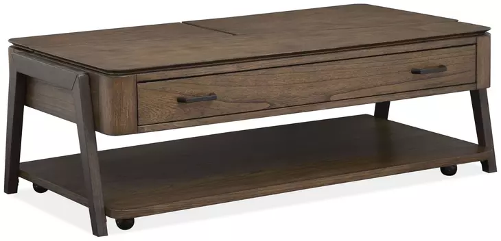 Hallie Milk Chocolate and Dark Chocolate Rectangular Lift Top Cocktail Table