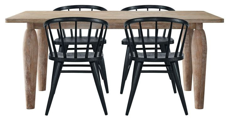 Spader Brown and Black 5 Piece Dining Set
