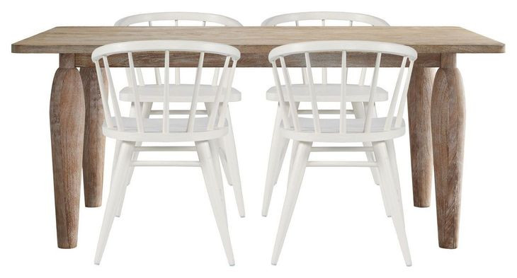 Spader Brown and White 5 Piece Dining Set