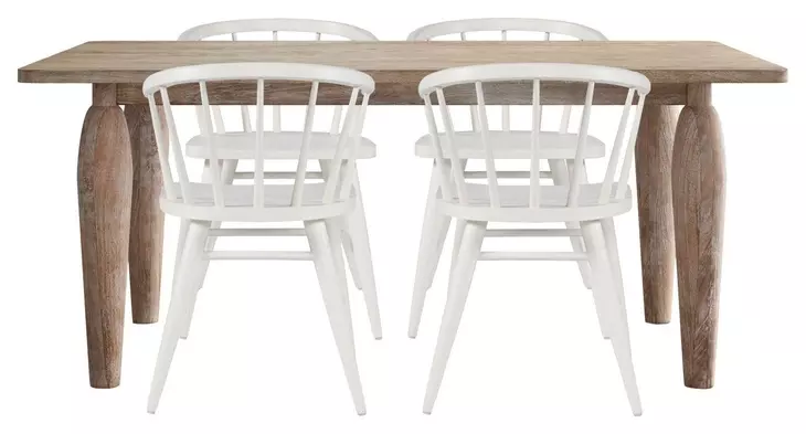 Spader Brown and White 5 Piece Dining Set