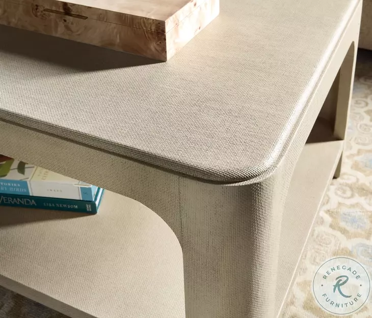 Archives Flax Raffia Rectangle Cocktail Table