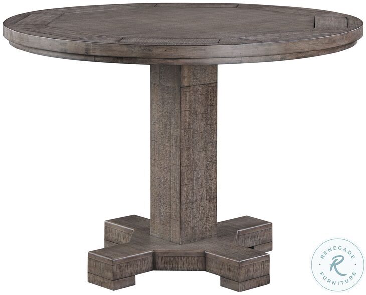 Spring Haven Distressed Dark Gray Adjustable Height Round Game Table ...