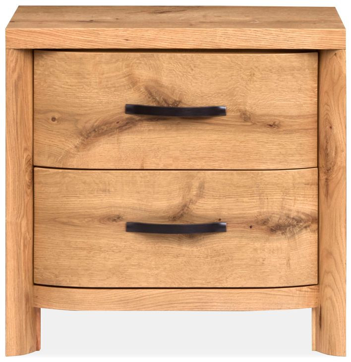 Highridge Honey Wheat 2 Drawer Nightstand with USB Charging