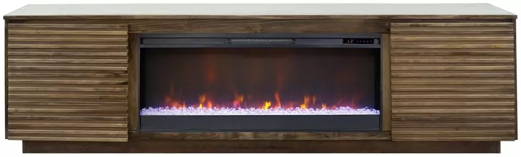 Stardust Bourbon 89" TV Stand with Fireplace