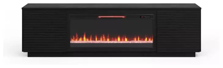 Stardust Black 89" TV Stand with Fireplace