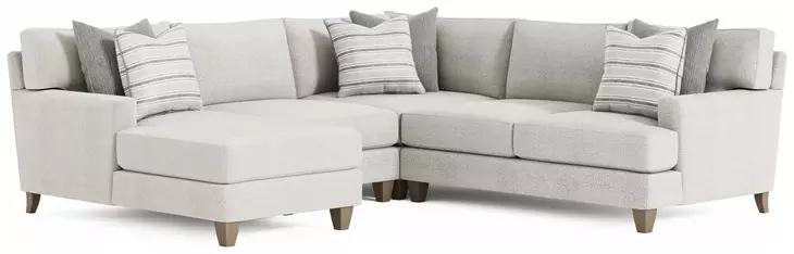 Mila Beige 4 Piece Modular Sectional with Pillows