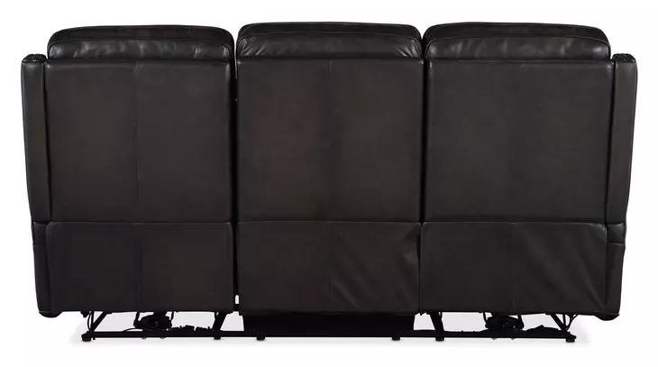 Hamilton Grey Leather 79" Power Reclining Sofa with Power Headrest