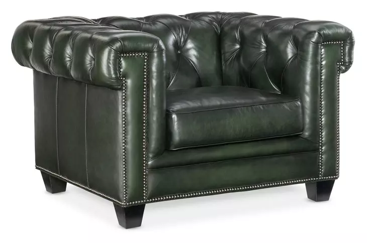 Charleston Black Tufted Leather Chair