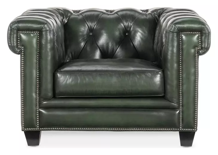 Beaufort Black Tufted Leather Chair
