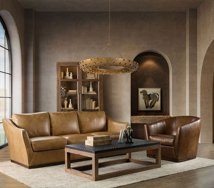 Fairfax Dark Brown Upholstered Swivel Chair