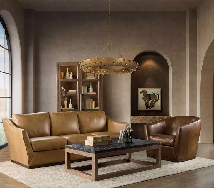 Fairfax Dark Brown Upholstered Swivel Chair