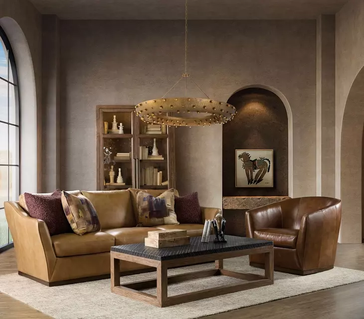 Fairfax Dark Brown Upholstered Swivel Chair