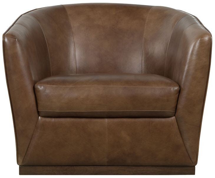 Fairfax Dark Brown Upholstered Swivel Chair