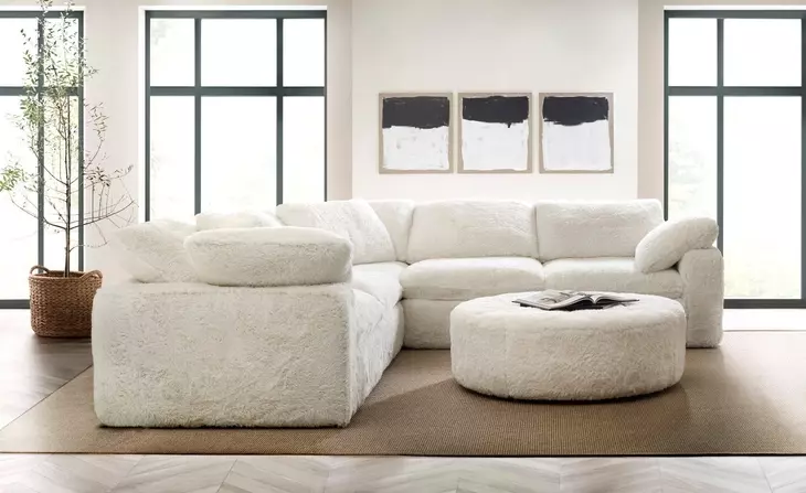 Barefoot White Ottoman