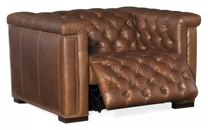 Savion Grandier Saddlebag Lodge Leather Power Recliner With Power Headrest