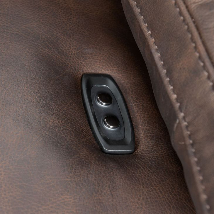 Jericho Dark Brown 89" Power Reclining Sofa with USB Charging