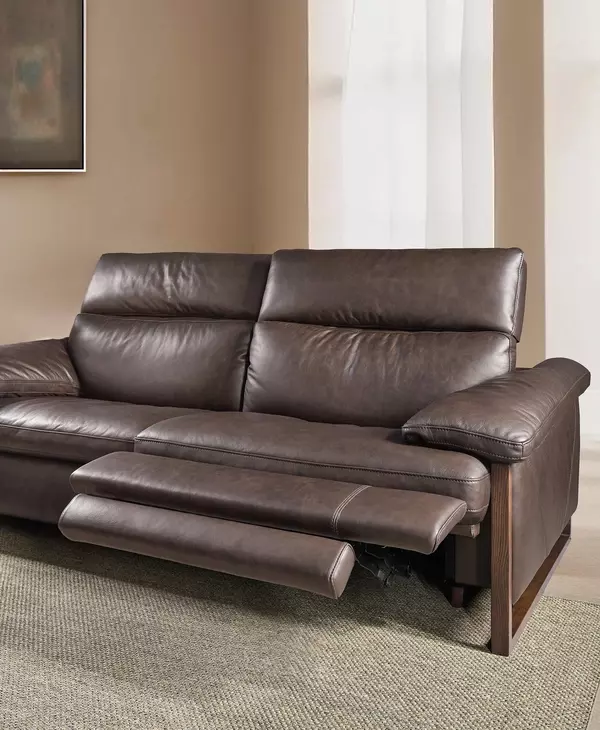 Jericho Dark Brown 89" Power Reclining Sofa with USB Charging