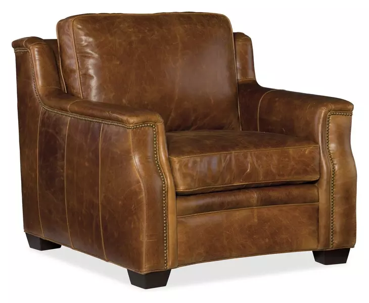 Yates Buckaroo Colt Leather Stationary Chair