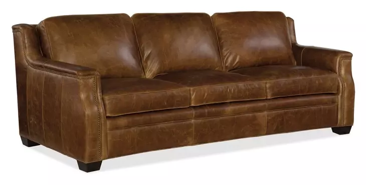 Yates Buckaroo Colt Leather Stationary 93" Sofa